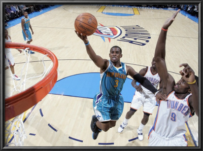 New Orleans Hornets V Oklahoma City Thunder: Chris Paul And Serge Ibaka by Layne Murdoch Pricing Limited Edition Print image