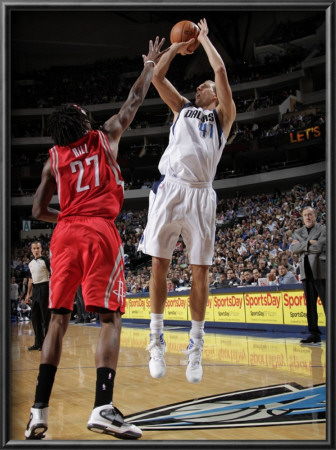 Houston Rockets V Dallas Mavericks: Dirk Nowitzki And Jordan Hill by Glenn James Pricing Limited Edition Print image
