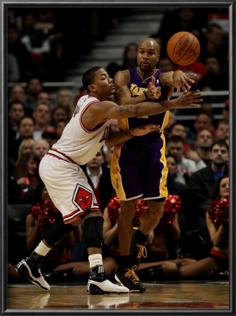 Los Angeles Lakers V Chicago Bulls: Derek Fisher And Derrick Rose by Jonathan Daniel Pricing Limited Edition Print image