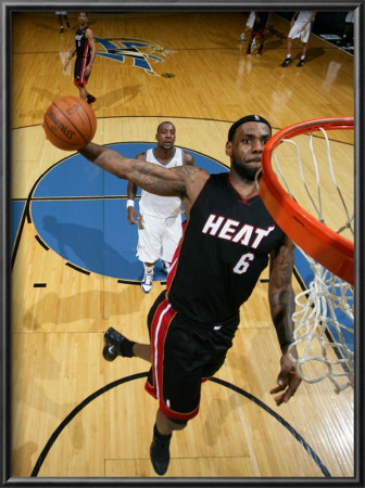 Miami Heat V Washington Wizards: Lebron James And Andray Blatche by Ned Dishman Pricing Limited Edition Print image