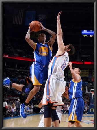 Golden State Warriors V Oklahoma City Thunder: Monta Ellis And Nenad Krstic by Layne Murdoch Pricing Limited Edition Print image