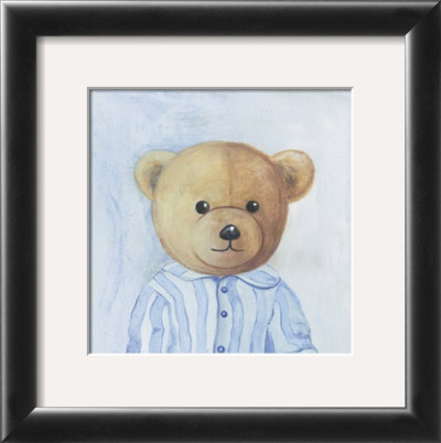 Bear With Light Blue Striped Shirt by Catherine Becquer Pricing Limited Edition Print image