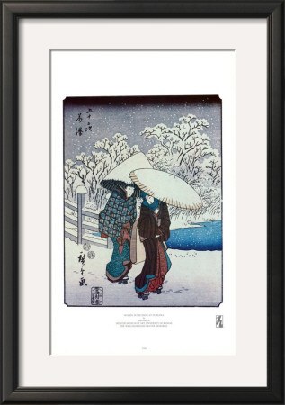 Women In The Snow At Fujisawa by Ando Hiroshige Pricing Limited Edition Print image