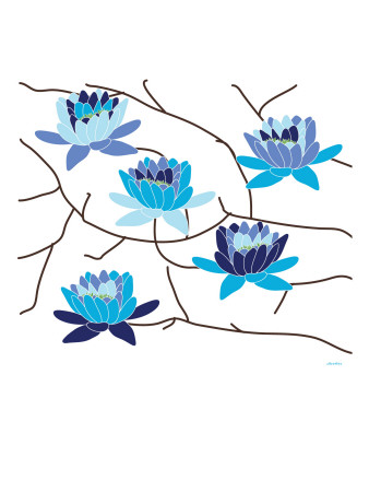 Blue Flowering Tree by Avalisa Pricing Limited Edition Print image
