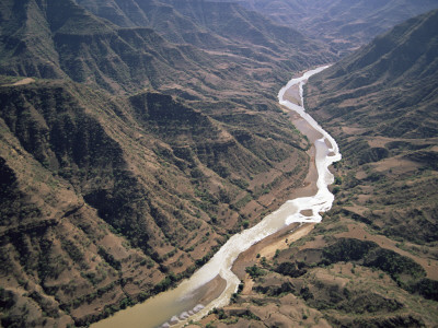Blue Nile River In Dry Season, Ethiopia, 2003, Shifartak Bridge by George Chan Pricing Limited Edition Print image