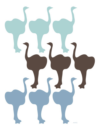 Blue Ostrich Family by Avalisa Pricing Limited Edition Print image