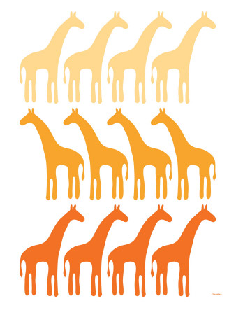 Orange Giraffe Family by Avalisa Pricing Limited Edition Print image