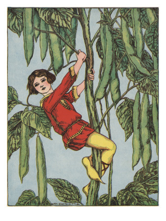 Illustration From Jack And The Beanstalk Of Jack Climbing The Stalk by Elizabeth Colborne Pricing Limited Edition Print image