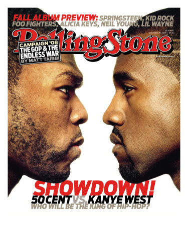 50 Cent Vs. Kanye West, Rolling Stone No. 1035, September 2007 by Albert Watson Pricing Limited Edition Print image