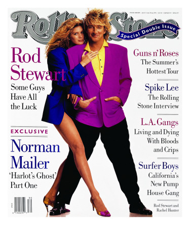 Rod Stewart And Rachel Hunter, Rolling Stone No. 608/609, July 1991 by Andrew Eccles Pricing Limited Edition Print image