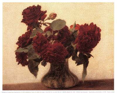 Roses Foncees Sur Fond Clair by Henri Fantin-Latour Pricing Limited Edition Print image