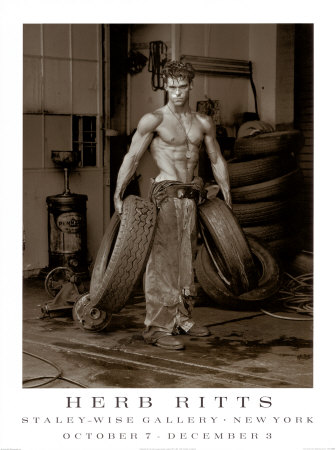 Fred With Tyres by Herb Ritts Pricing Limited Edition Print image