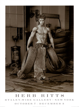 Fred With Tyres by Herb Ritts Pricing Limited Edition Print image