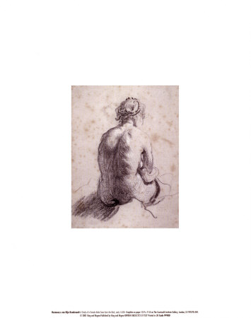 Study Of A Female Nude Seen From Back by Rembrandt Van Rijn Pricing Limited Edition Print image