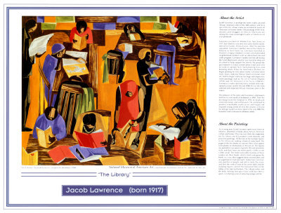 African American Artists - Jacob Lawrence -The Library by Jacob Lawrence Pricing Limited Edition Print image