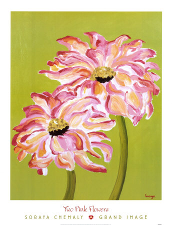Two Pink Flowers by Chemaly Soraya Pricing Limited Edition Print image