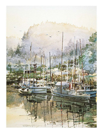 Boats Near Mendocino by Lavere Hutchings Pricing Limited Edition Print image
