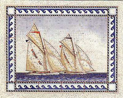 Mosaic Ships I by Richard Henson Pricing Limited Edition Print image