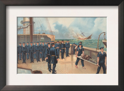 Sinking Of The Alabama, June 11, 1864 by Werner Pricing Limited Edition Print image