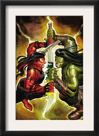 Incredible Hulk #607 Cover: Red She-Hulk And Skaar by John Romita Jr. Pricing Limited Edition Print image
