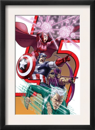 Avengers: Earths Mightest Heroes #8 Cover: Quicksilver, Captain America And Scarlet Witch by Scott Kolins Pricing Limited Edition Print image