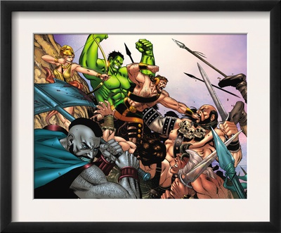 Hulk Vs. Hercules: When Titans Collide #1 Group: Hulk, Thor And Dr. Strange by Eric Nguyen Pricing Limited Edition Print image
