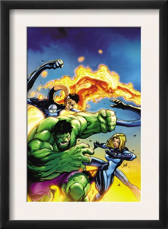 Marvel Adventures Fantastic Four #47 Cover: Hulk, Invisible Woman, Mr. Fantastic And Human Torch by Jon Buran Pricing Limited Edition Print image