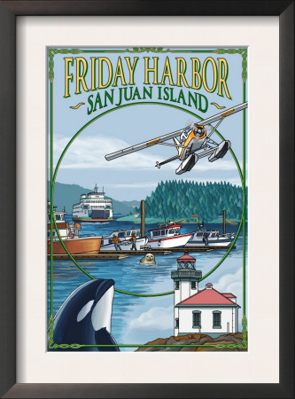 Friday Harbor, San Juan Island, Wa Views, C.2009 by Lantern Press Pricing Limited Edition Print image