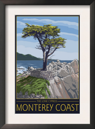Monterey Coast, Ca - Cypress Tree, C.2009 by Lantern Press Pricing Limited Edition Print image