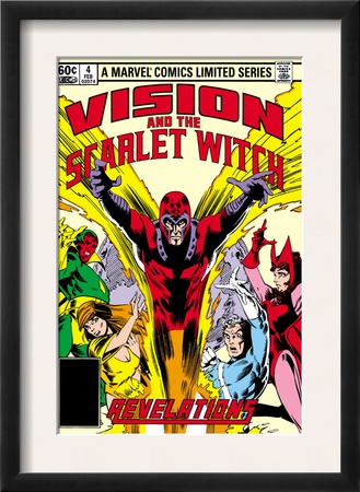 Vision And The Scarlet Witch #4 Cover: Magneto, Vision, Scarlet Witch, Quicksilver And Crystal by Rick Leonardi Pricing Limited Edition Print image