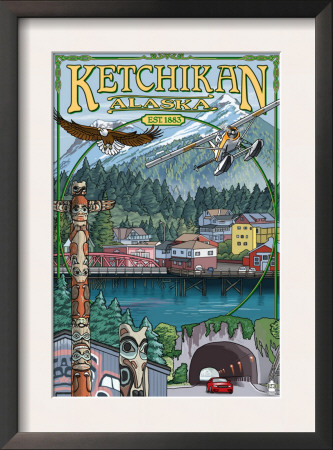 Ketchikan, Alaska Montage, C.2009 by Lantern Press Pricing Limited Edition Print image
