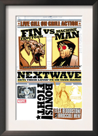 Nextwave #2 Cover: Fin Fang Foom And Machine Man by Stuart Immonen Pricing Limited Edition Print image