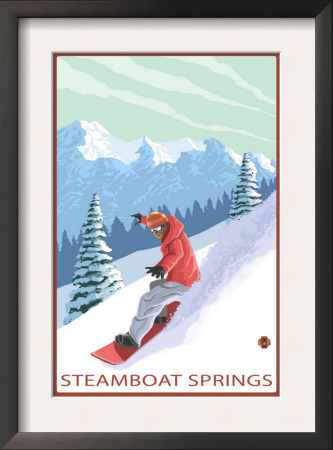 Steamboat Springs, Co - Snowboarder, C.2009 by Lantern Press Pricing Limited Edition Print image