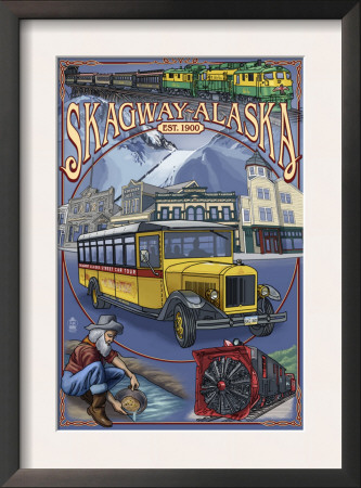 Skagway, Alaska Town View Montage, C.2009 by Lantern Press Pricing Limited Edition Print image