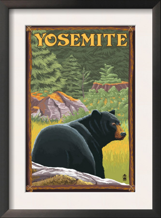 Yosemite, California - Bear In Forest, C.2008 by Lantern Press Pricing Limited Edition Print image