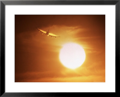 Airplane Flying Above Clouds Into Sun by Peter Walton Pricing Limited Edition Print image