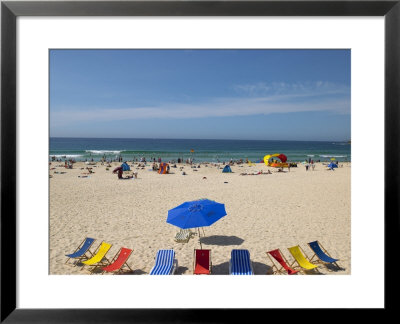 Deckchairs On Bondi Beach, Sydney, New South Wales, Australia by Mark Mawson Pricing Limited Edition Print image