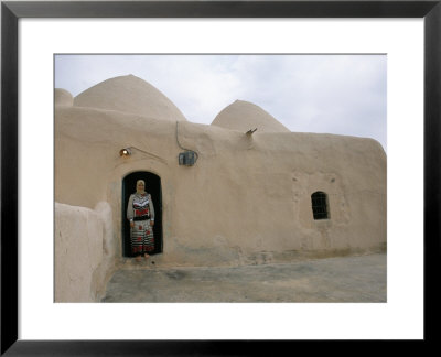 Woman In Doorway Of A 200 Year Old Beehive House In The Desert, Ebla Area, Syria, Middle East by Alison Wright Pricing Limited Edition Print image
