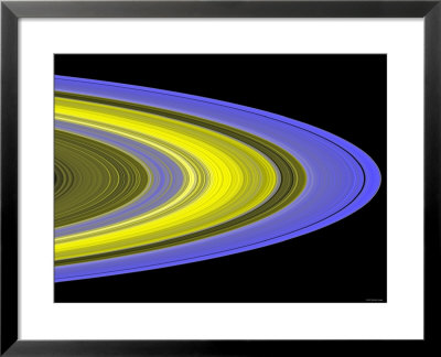 False-Color Image Of Saturn's Main Rings Made Using Cassini's Ultraviolet Imaging Spectrograph by Stocktrek Images Pricing Limited Edition Print image