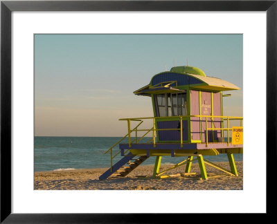 12Th Street Lifeguard Station At Sunset, South Beach, Miami, Florida, Usa by Nancy & Steve Ross Pricing Limited Edition Print image