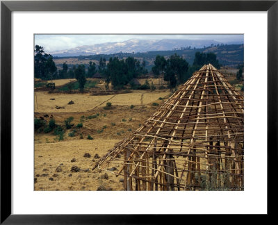 Hut Construction Above The Flatlands, Omo River Region, Ethiopia by Janis Miglavs Pricing Limited Edition Print image