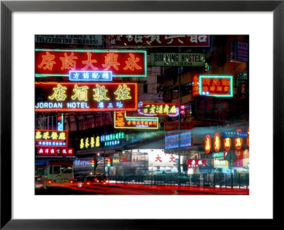 Neon Lights In Jordan And Mong Kok District, Hong Kong, China by Russell Gordon Pricing Limited Edition Print image