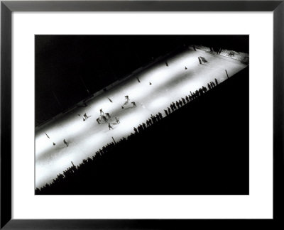 View From Above Of A Hockey Game On Ice At Night by A. Villani Pricing Limited Edition Print image