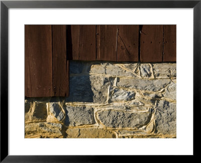 Close Up Of The Stone Foundation Of An Old Barn by Todd Gipstein Pricing Limited Edition Print image