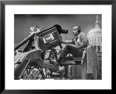 Man Operating Television Camera by Al Fenn Pricing Limited Edition Print image