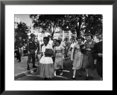 Elizabeth Eckford With Snarling Parents After Turning Away From Entering Central High School by Francis Miller Pricing Limited Edition Print image