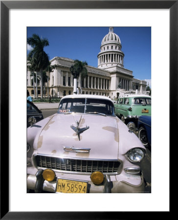 Parliament House And 1950S American Cars, Havana, Cuba, West Indies, Central America by D H Webster Pricing Limited Edition Print image