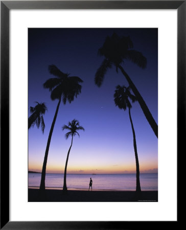 Grand Anse Beach At Sunset, Grenada, Windward Islands, West Indies, Caribbean, Central America by Gavin Hellier Pricing Limited Edition Print image