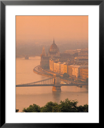 Chain Bridge And Danube River, Budapest, Hungary by Jon Arnold Pricing Limited Edition Print image