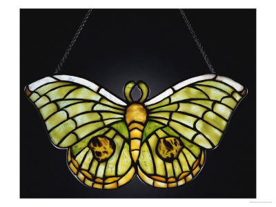 Butterfly Leaded Glass Lamp Pendant, Circa 1905 by Tiffany Studios Pricing Limited Edition Print image